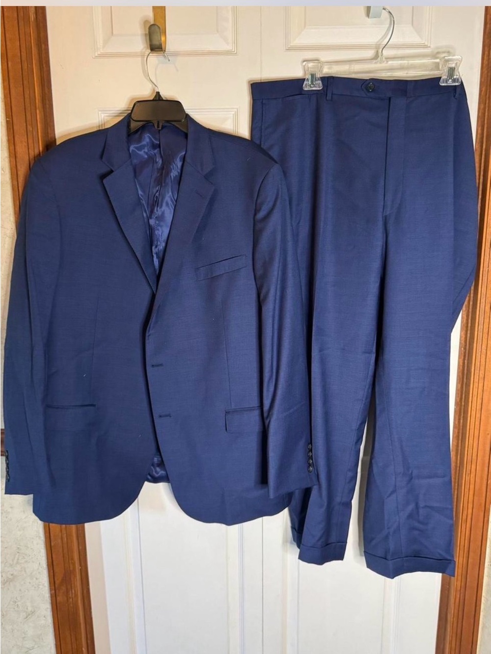 Men's Tailored Navy Two-Piece Suit Jacket & Trousers